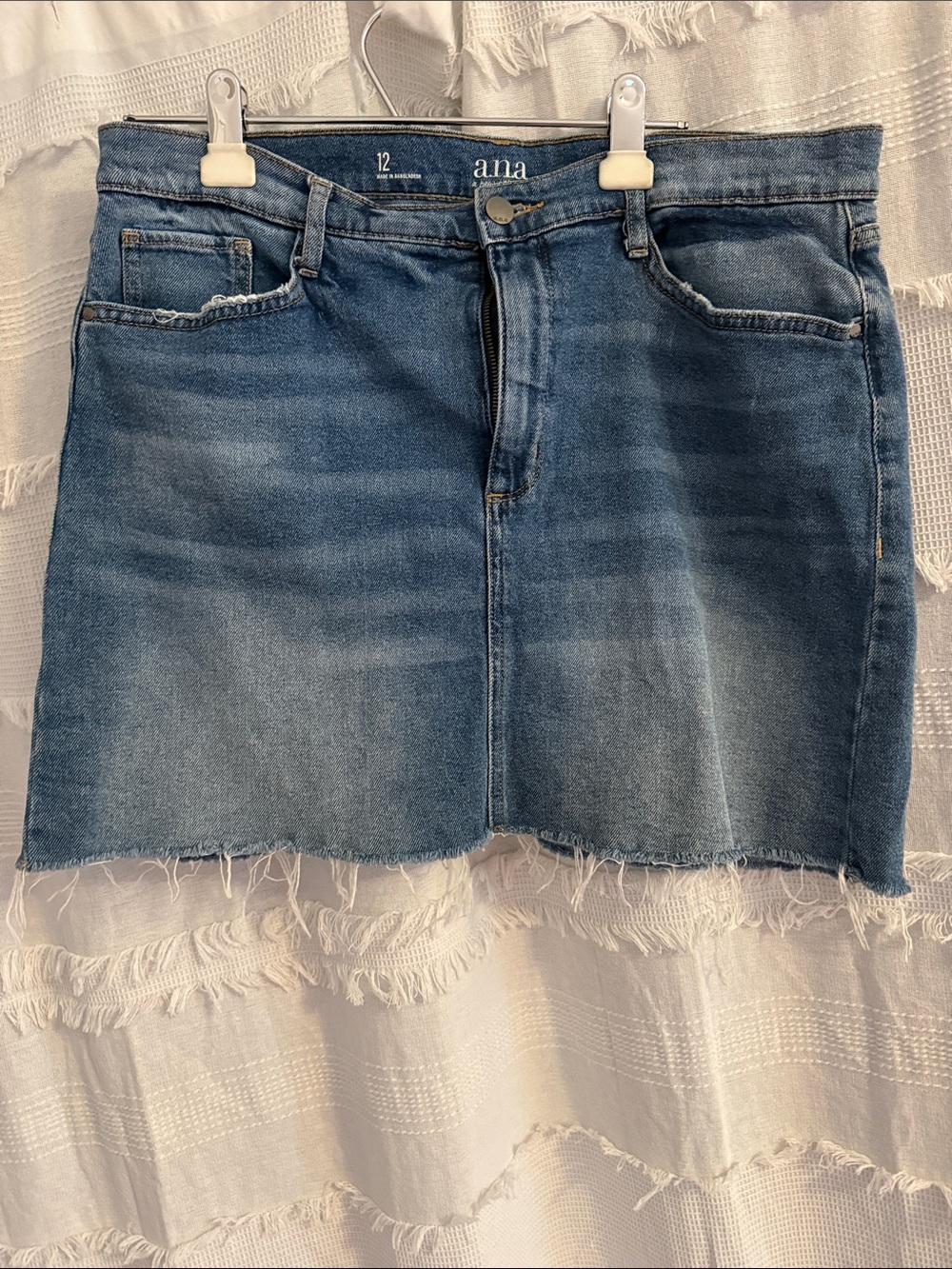 a.n.a Faded Light Blue Denim Mini Skirt